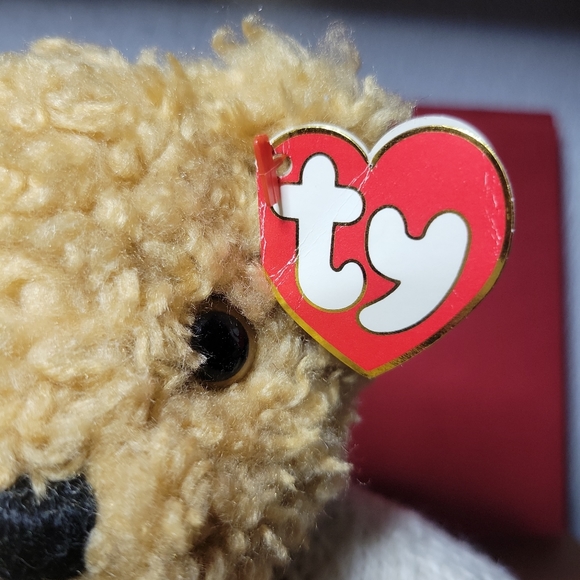 Ty Baby Bear Curly 1992 Wears USA Sweater with Tag Retired 11" Tall - Picture 2 of 5